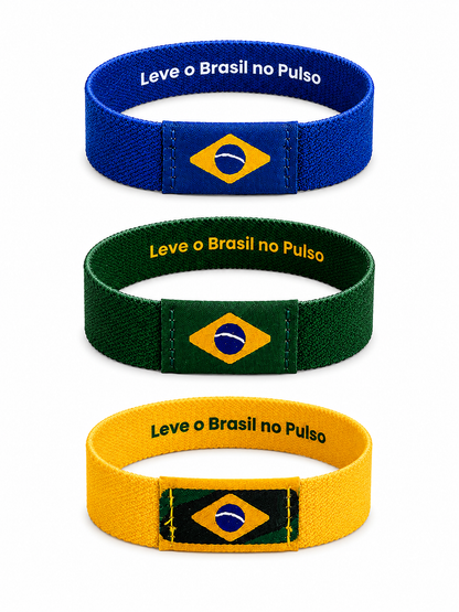 Kit 3 Pulseiras Patriotas com NFC
